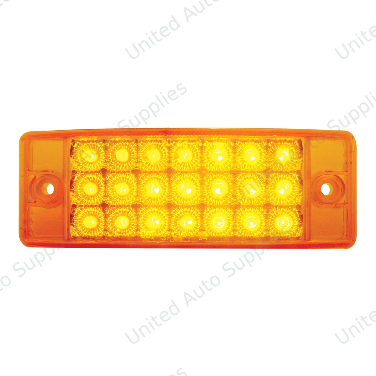 21 LED Reflector Rectangular Light (Clearance/Marker) - Amber LED/Amber Lens