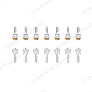 1/4"-20 Knurled Head Dash Screw For Peterbilt - Amber Crystal (14-Pack)