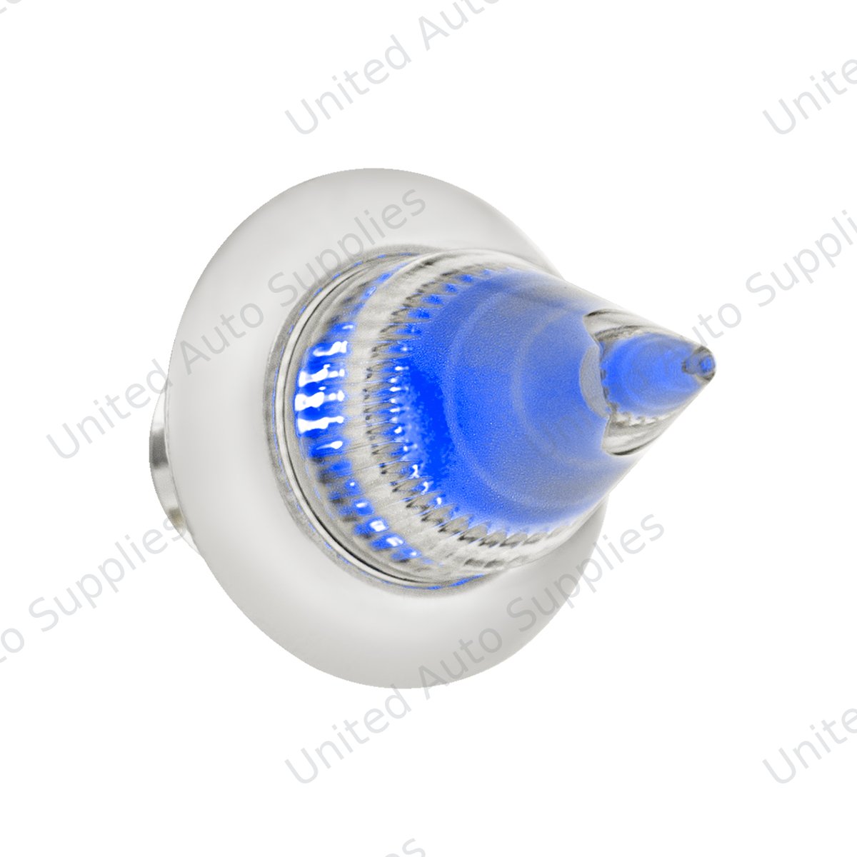 4 LED Dual Function 3/4" Mini Spike Auxiliary/Utility Light With SS Bezel - Blue LED/Clear Lens