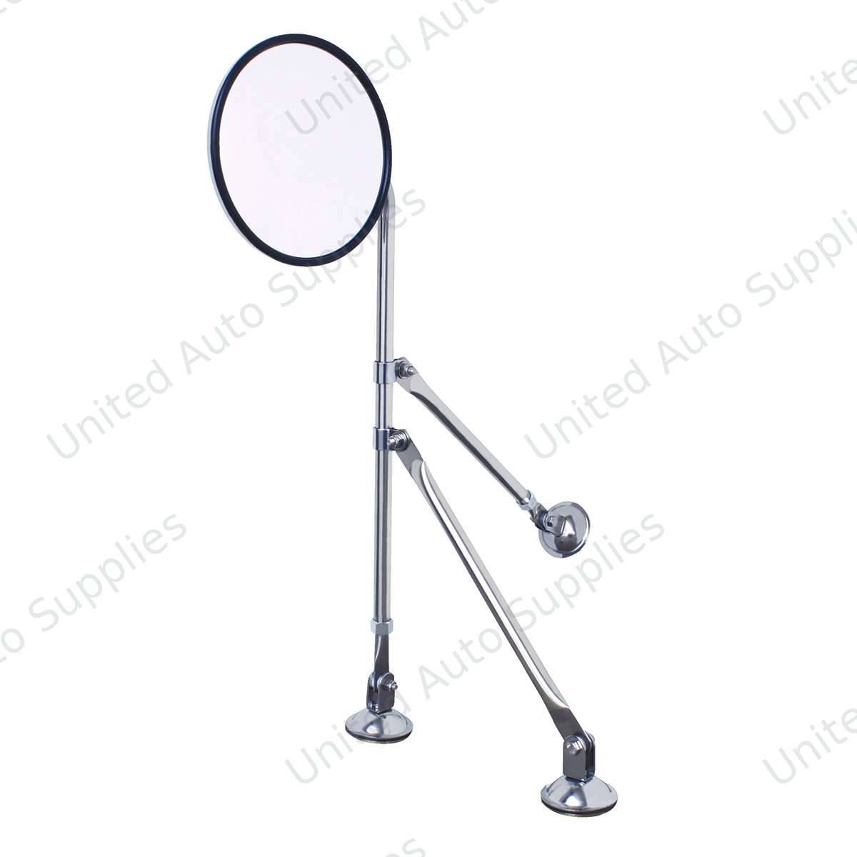 8-1/2" Convex Mirror With Stainless Tripod Fender Mirror Bracket