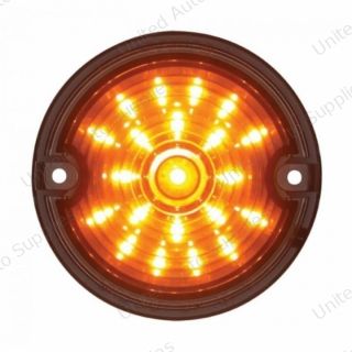 21 LED 3-1/4" Dual Function Signal Light For Harley Motorcycle With 1157 Plug - Amber LED/Smoke Lens