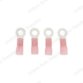 8 AWG 5/16" Stud CS Heat Shrink Ring Terminal - Pink (4-Pack)