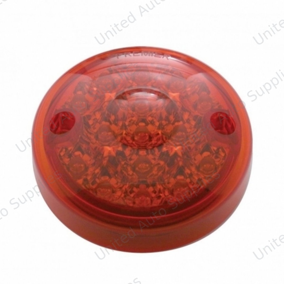 15 LED 3" Single Function Reflector Single Face Light Only - Red LED/Red Lens (Bulk)