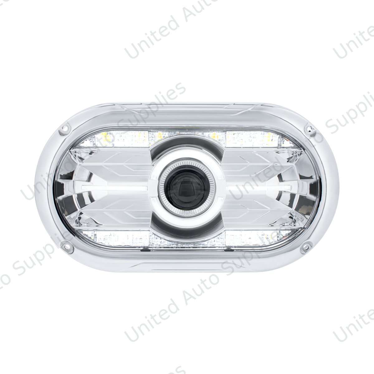 Full LED Projector One-Piece Style Chrome Headlight For Dual 5-3/4" Headlight Housing
