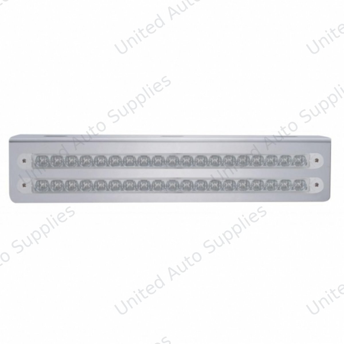 12-3/4" Stainless Light Bracket With 2X 19 LED 12" Light Bars - Amber LED/Clear Lens