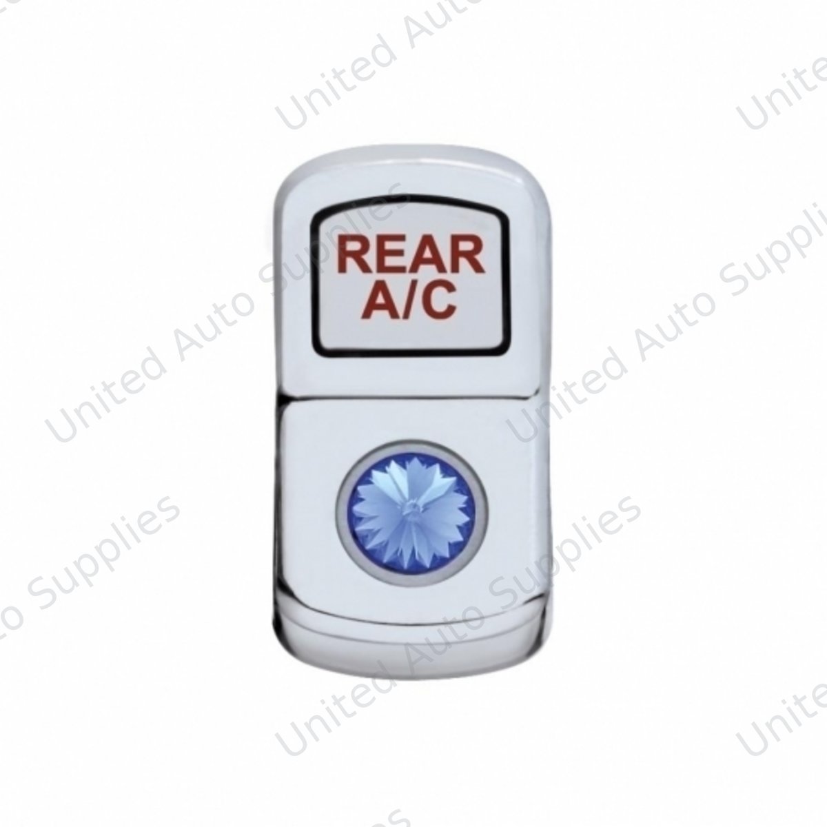 "Rear A/C" Rocker Switch Cover With Blue Crystal