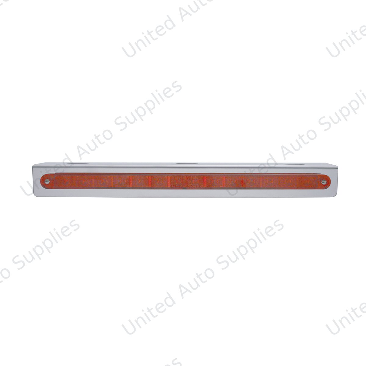 12-3/4" Stainless Light Bracket With 14 LED 12" Light Bar - Red LED/Red Lens