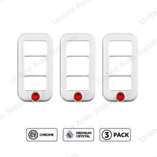 Rocker Switch Cover With 3 Openings & Color Crystal For Freightliner- Candy Red (3-Pack)