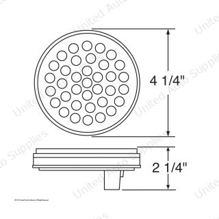 36 LED 4" Round Light (Stop, Turn & Tail) - Red/Clear Lens (Bulk)