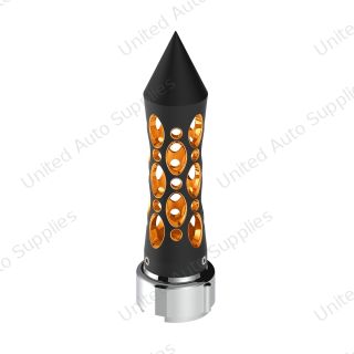 Thread-On Daytona Spike Gearshift Knob With LED 9/10 Speed Adapter - Black/Amber LED
