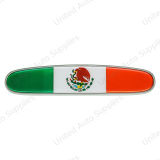 Chrome Die Cast Mexico Flag Emblem