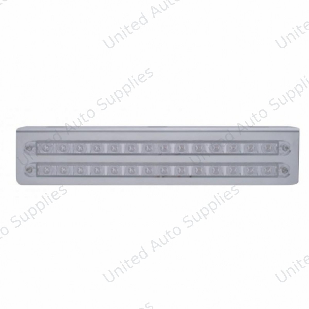 12-3/4" Stainless Light Bracket With 2X 14 LED 12" Light Bars - Amber LED/Clear Lens
