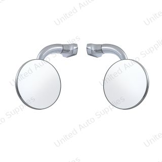 3" Curved Arm Peep Mirror Bundle With Convex Mirror Glass (Pair)