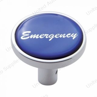 "Emergency" Long Air Valve Knob - Blue Glossy Sticker