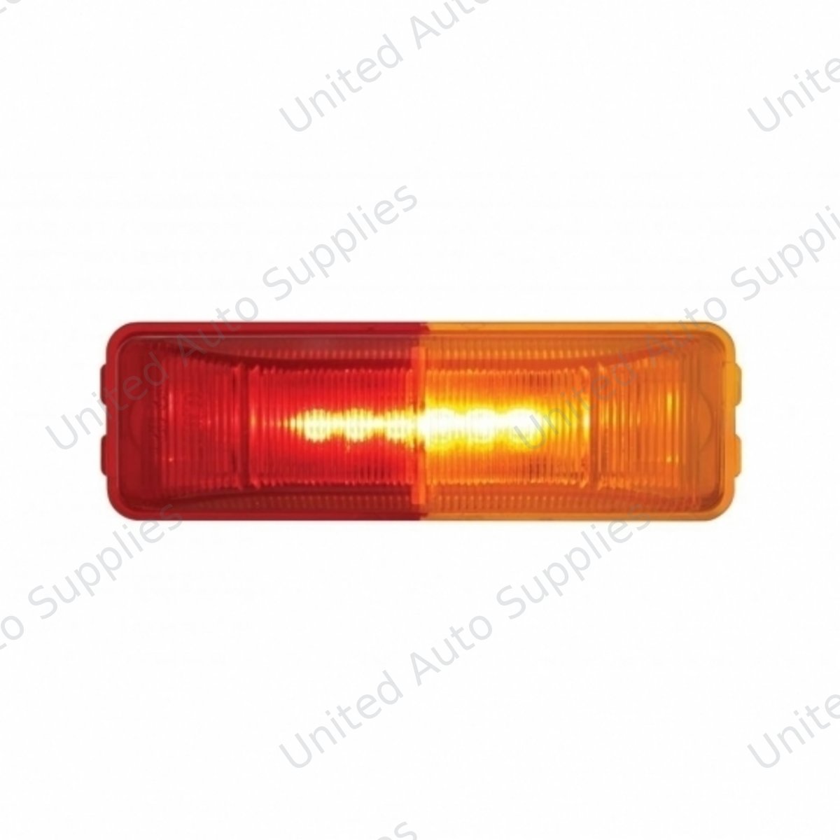 6 LED Rectangular Fender Mount Light (Clearance/Marker) With Amber & Red Lens (Bulk)
