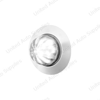 6 LED Dual Function 1-1/4" Watermelon Light W/Stainless Steel Bezel(Auxiliary/Utility)-White LED/Clear Lens