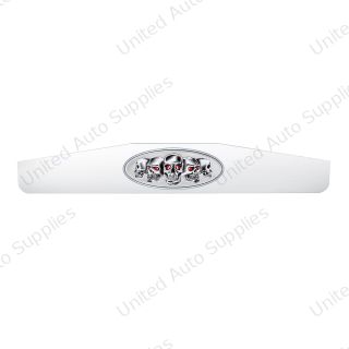 4" X 24" Chrome Bottom Mud Flap Weight With Oval Chrome Skull Emblem