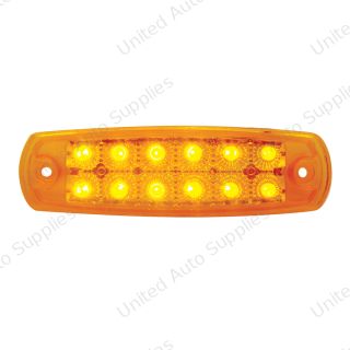 12 Amber LED Reflector Rectangular Light (Clearance/Marker) -Amber Lens (Bulk)