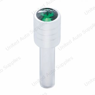 Chrome Door Lock Knob With 7/16" Green Crystal (2pc/set)