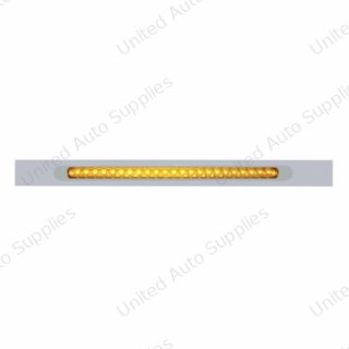 Chrome Top Mud Flap Plate With 23 SMD LED Light Bar & Bezel - Amber LED/Amber Lens (Each)