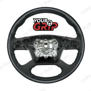 18" YourGrip Wood Candy Color Steering Wheel For 2018-2026 Freightliner Cascadia-Glossy Black