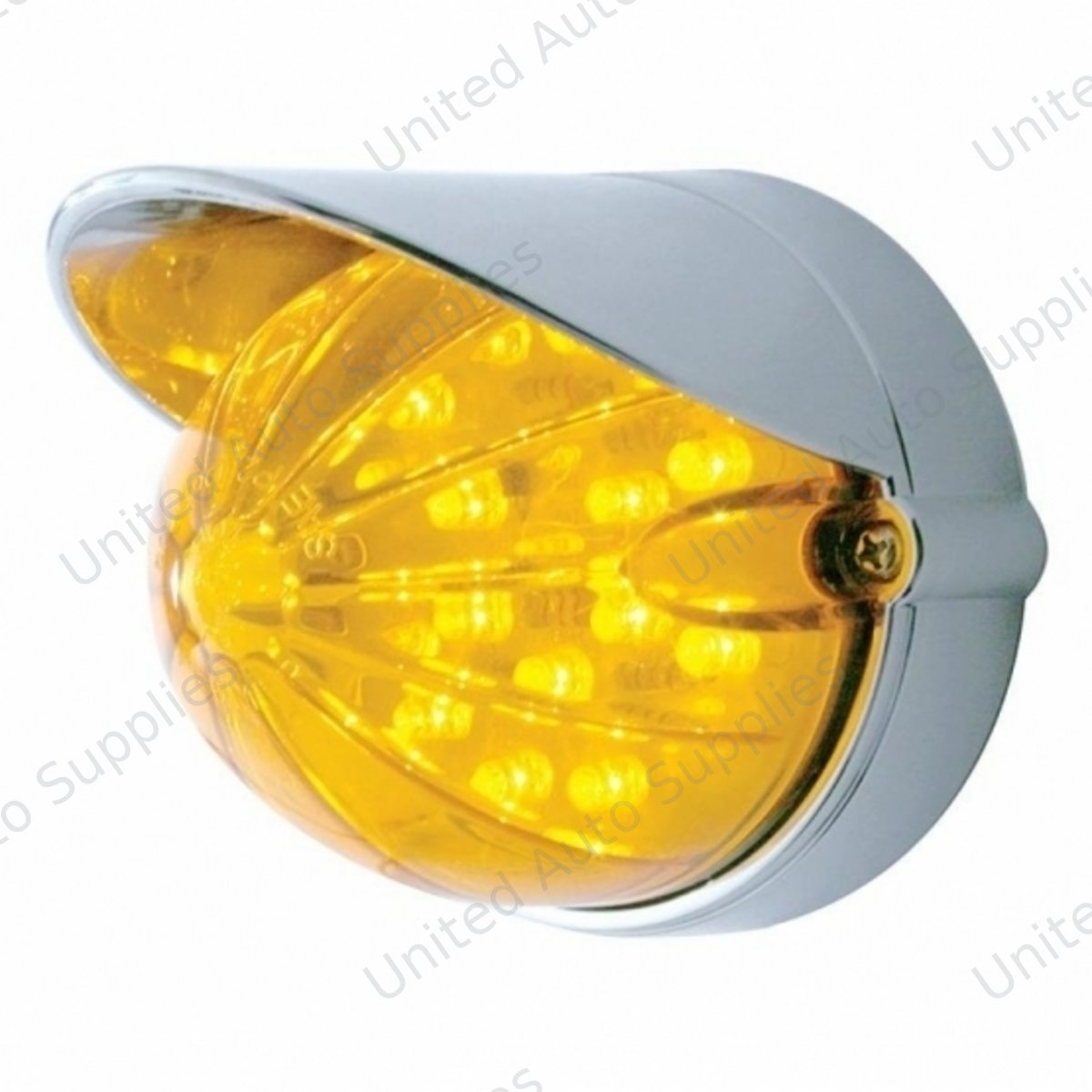 19 LED Watermelon Flush Mount Kit With Visor - Amber LED/Amber Lens