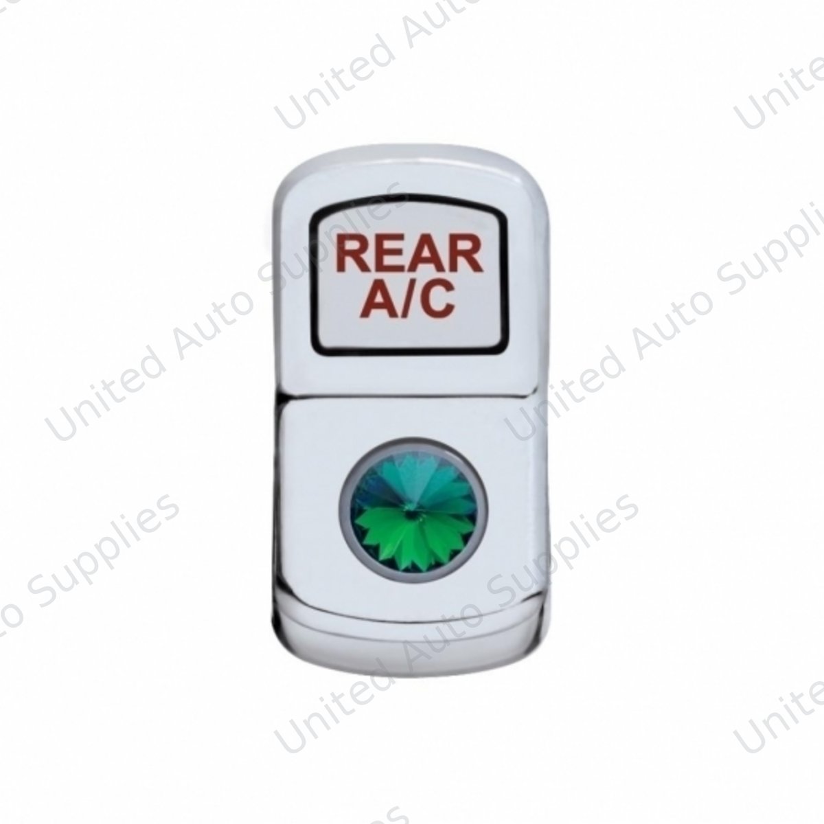 "Rear A/C" Rocker Switch Cover With Green Crystal