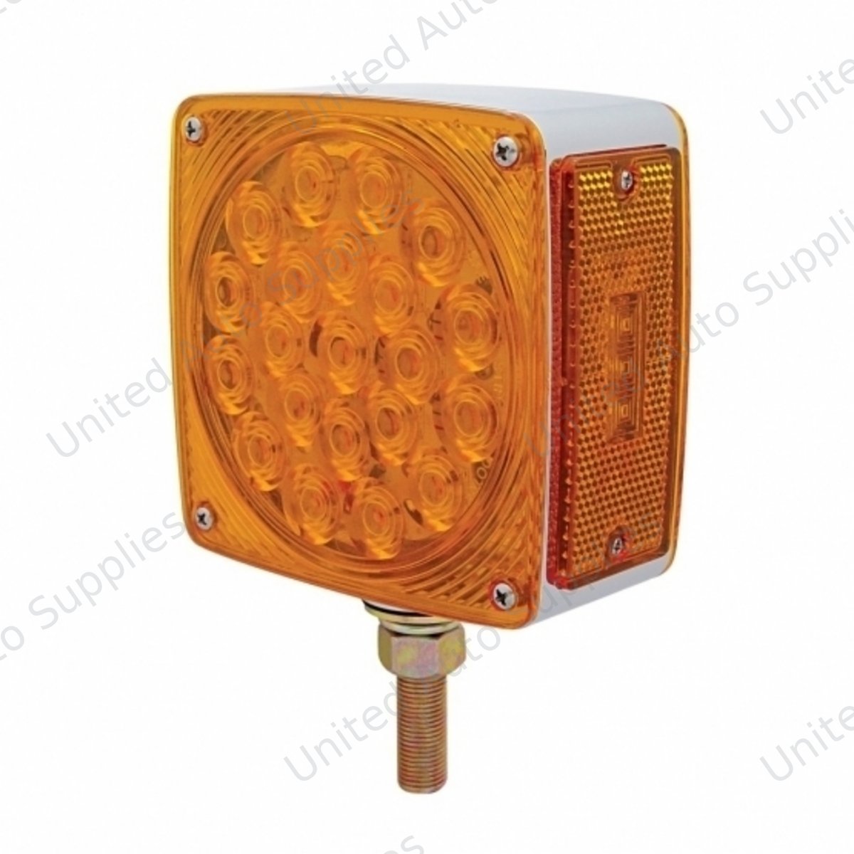 45 LED Single Stud Double Face Turn Signal Light - Amber LED/Amber Lens