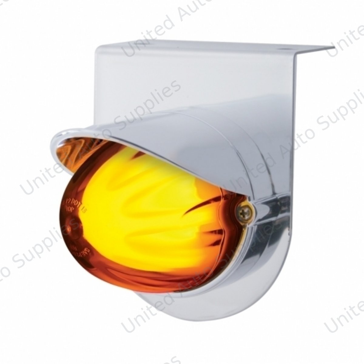 Stainless Light Bracket With 9 LED Dual Function Watermelon GloLight & Visor - Amber LED/Amber Lens