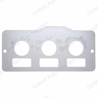 Peterbilt Stainless A/C Control Plate - 3 Square Opening