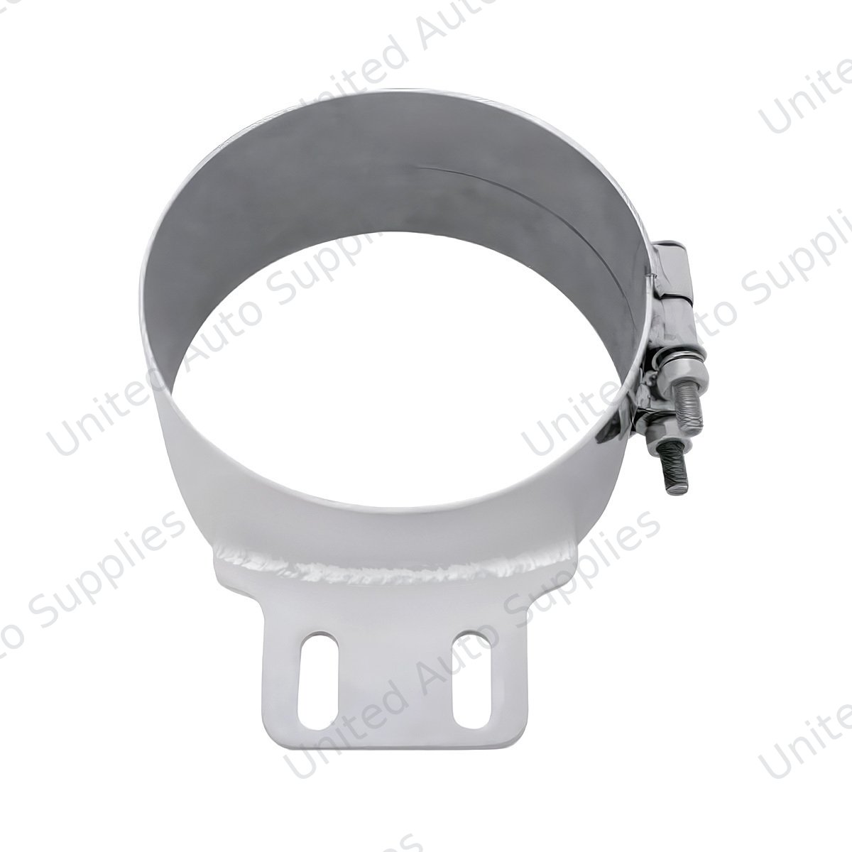 7" Stainless Butt Joint Exhaust clamp - Straight Bracket