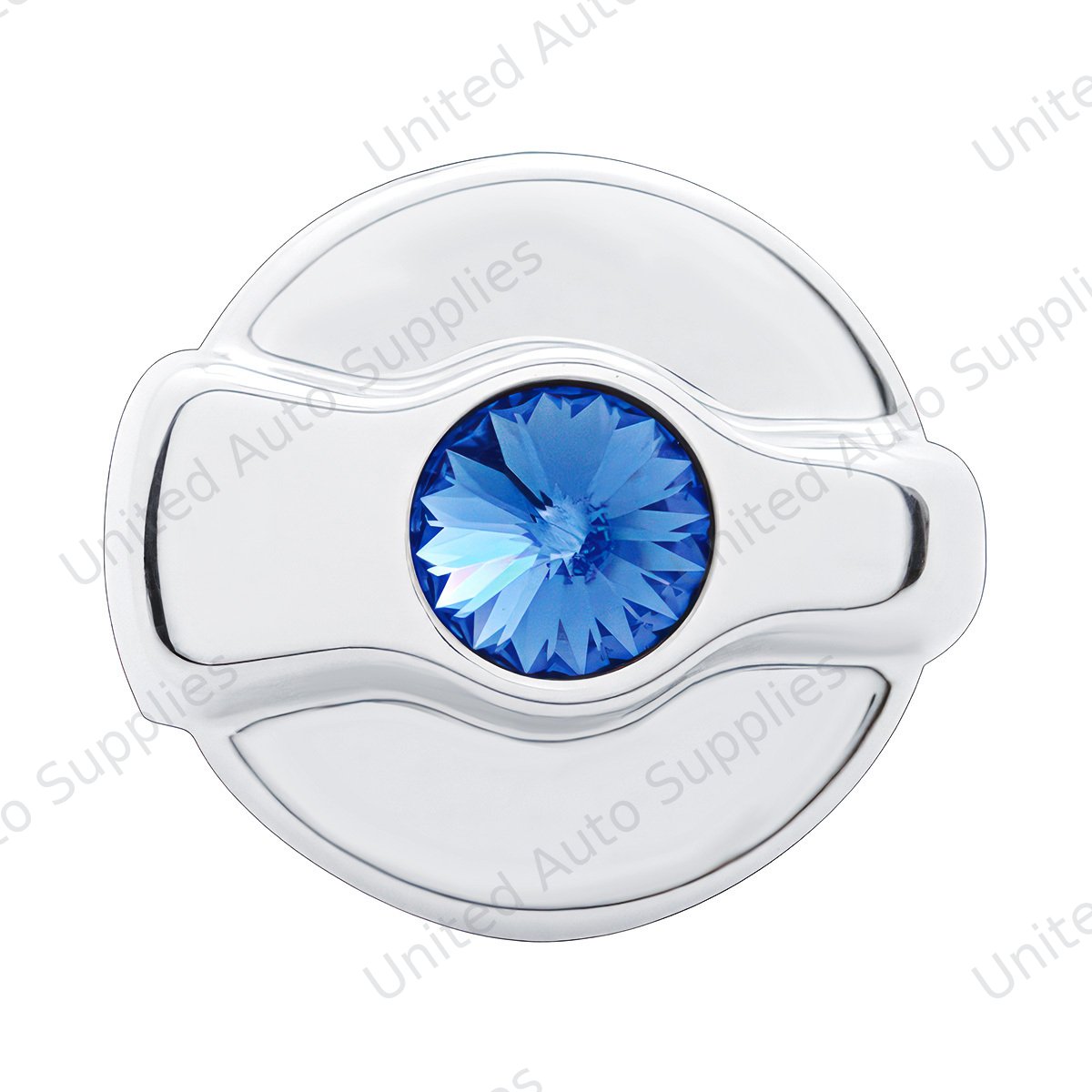 Chrome Plastic A/C Control Knob For 2005 & Older Peterbilt- Blue Crystal