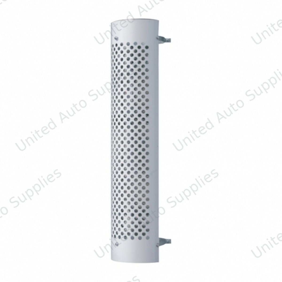 48" Tall 180 Degree Stainless Exhaust Muffler Shield For 7" Diameter Exhaust - Round Slot