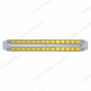Dual 14 LED 12" Turn Signal Light Bars - Amber LED/Chrome Lens