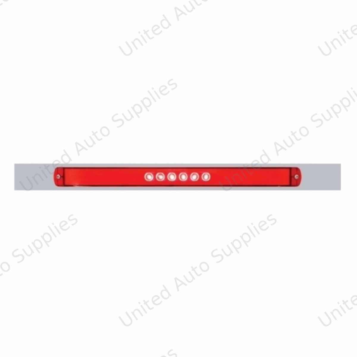 Chrome Top Mud Flap Plate With 28 LED 17" GloLight Bar - Red LED/Red Lens (Each)