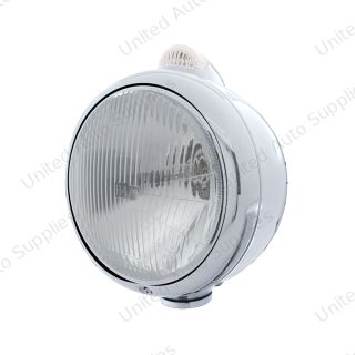 Chrome Guide 682-C Headlight H4 & Dual Mode LED Signal - Clear Lens