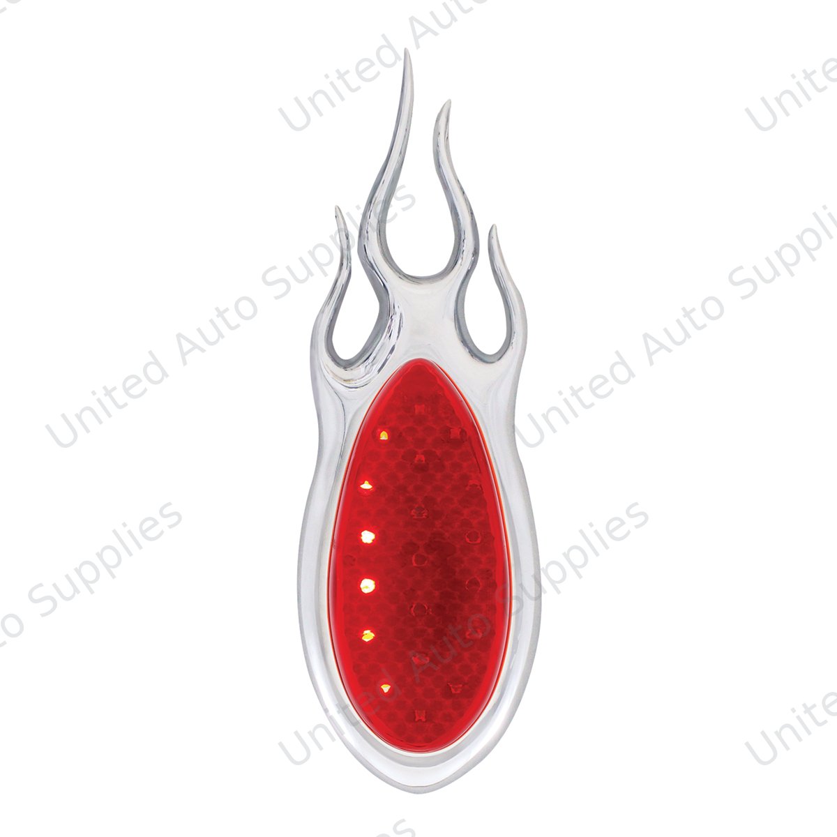 1938-39 Ford Car Style LED Sequential Tail Light With Chrome Flush Mount Flame Bezel