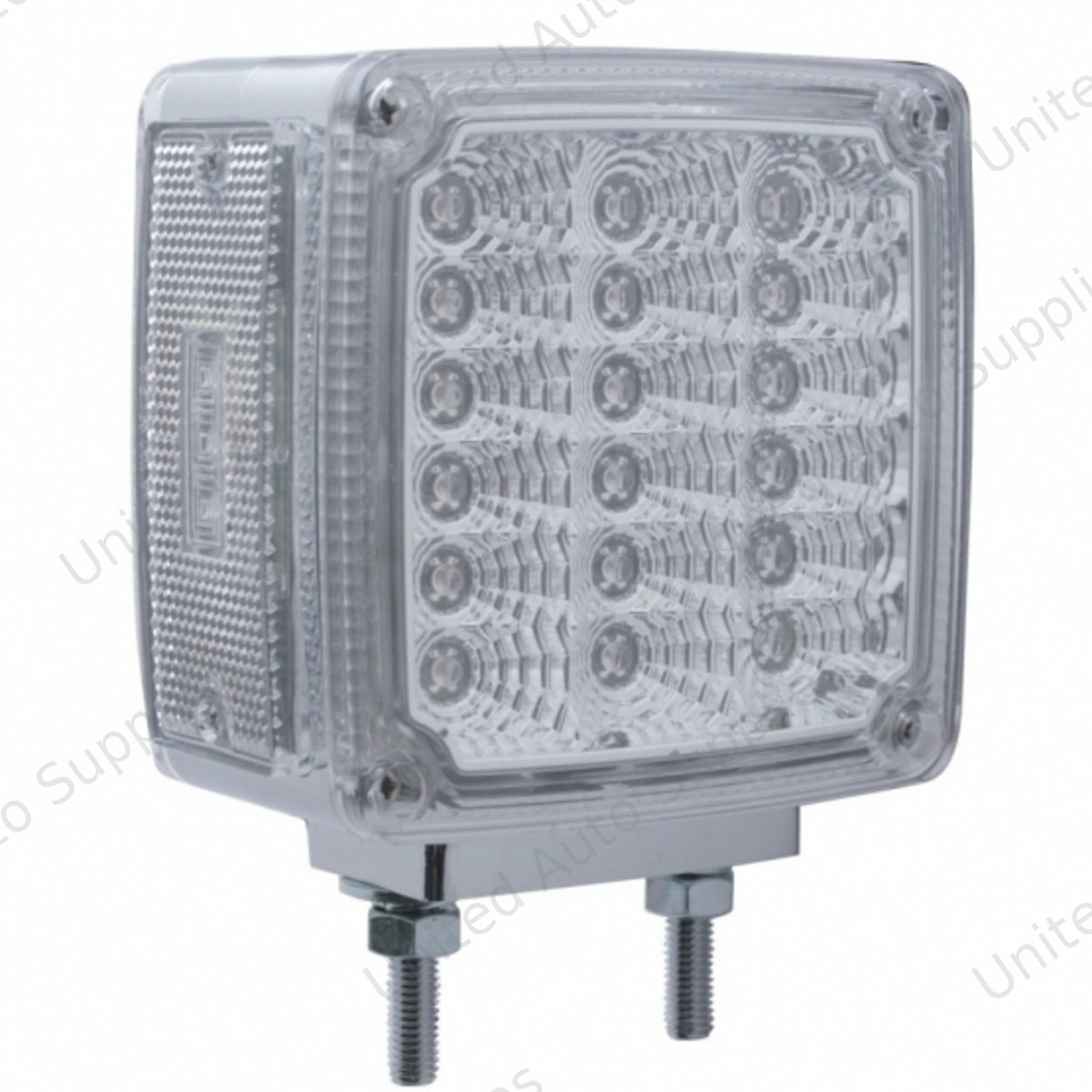 39 LED Reflector Double Face Turn Signal Light (Passenger) - Amber & Red LED/Clear Lens