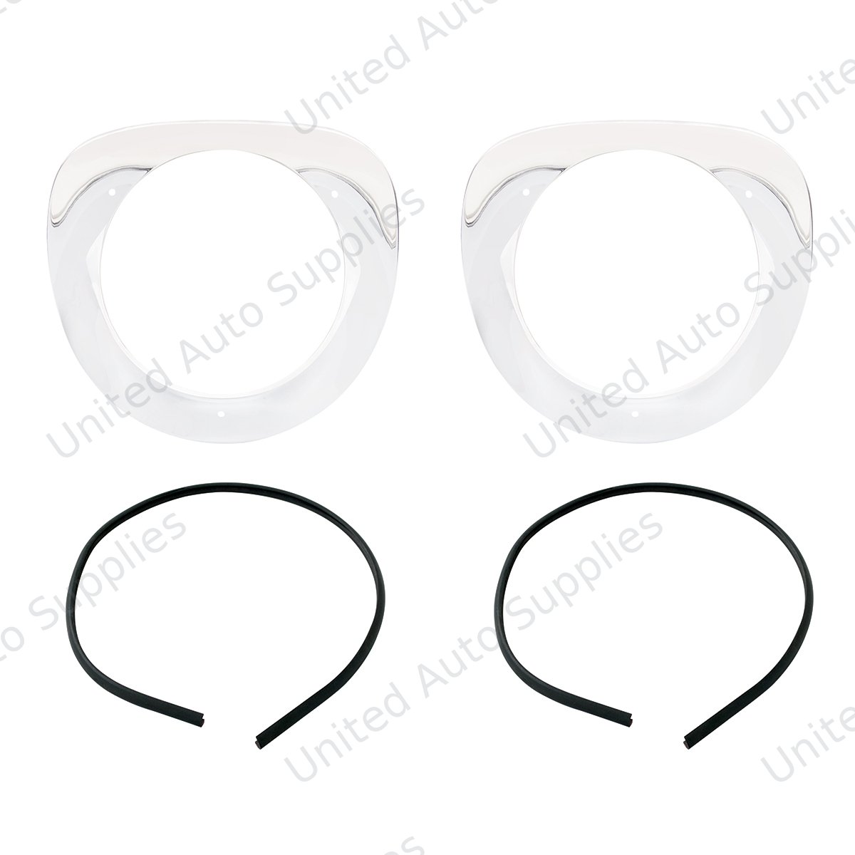 Chrome Headlight Bezels With Seals For 1955-1957 Chevrolet Truck (Pair)
