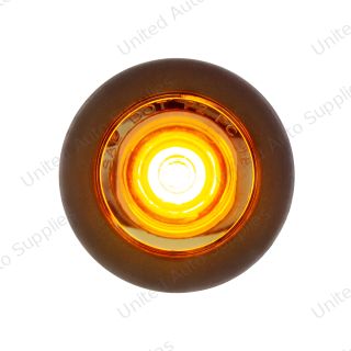 1 LED 3/4" Mini Clearance Light Amber LED With Clear Lens With Rubber Grommet (Bulk)