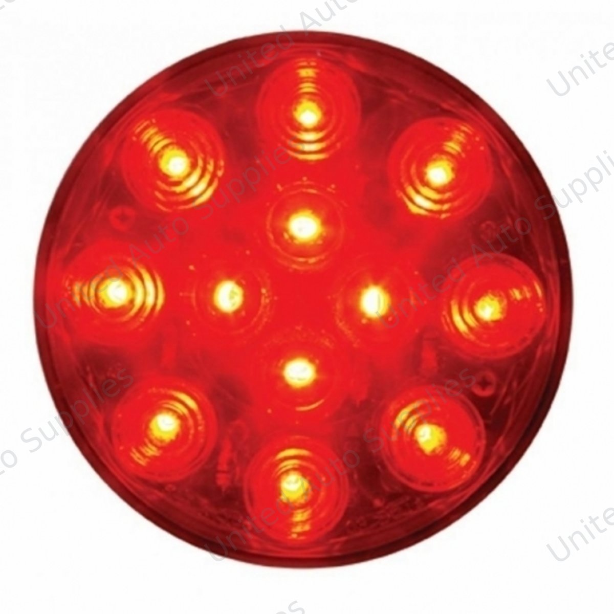 12 LED 4" Round Light (Stop, Turn & Tail) - Red LED/Red Lens