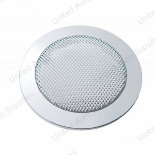 Chrome Small Round Speaker Cover For Various Peterbilt Models, Snap-On