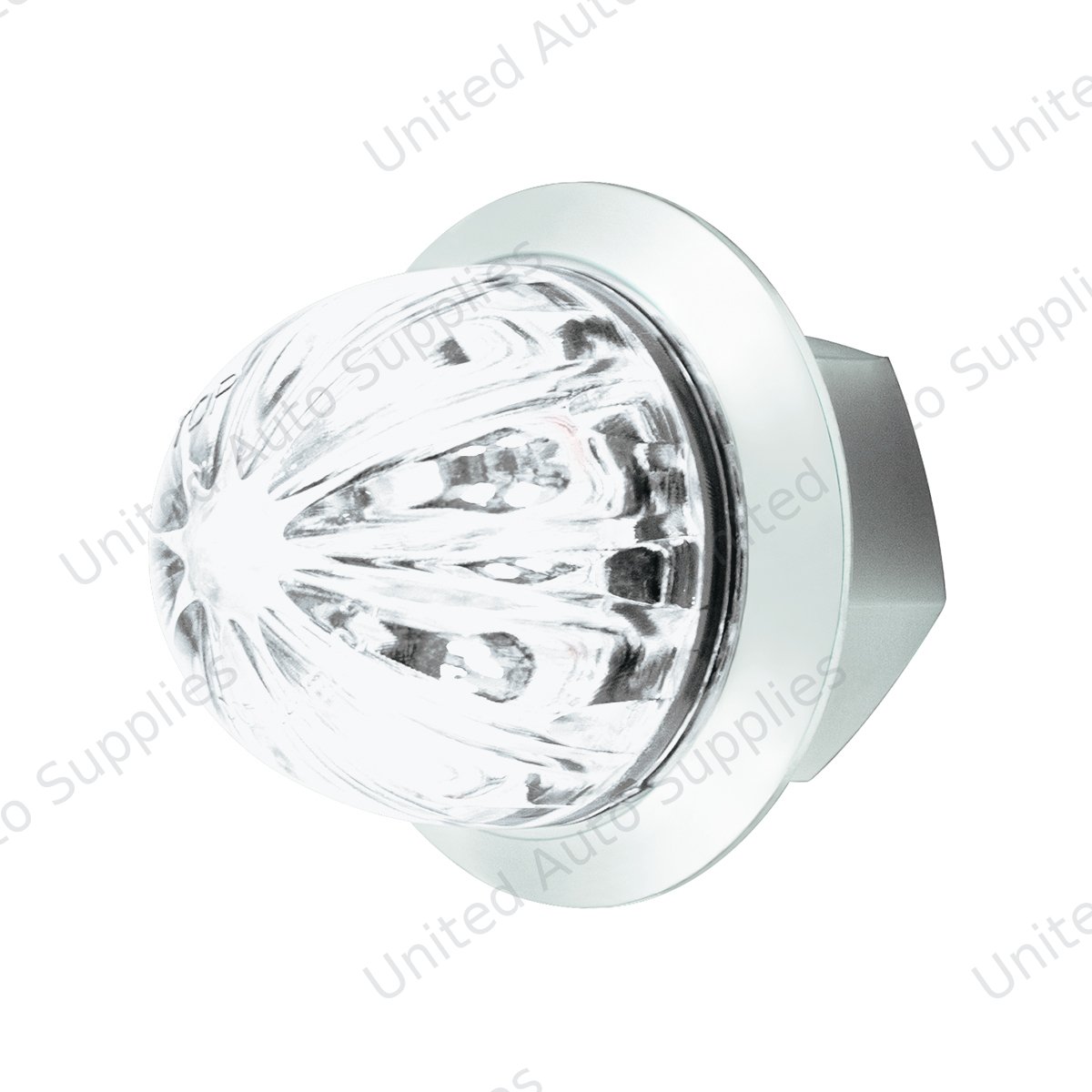 2 LED Dual Function 1-1/8" Watermelon Clearance/Marker Light - White LED/Clear Lens
