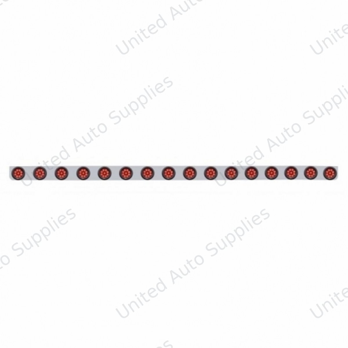 79-1/2" SS Bumper Light Bracket With 16X 9 LED 2" Reflector Light -Red LED & Lens