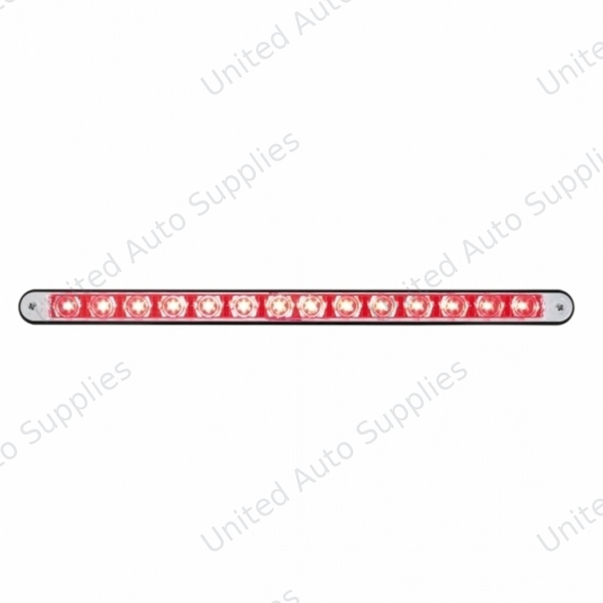 14 LED 12" Light Bar With Black Housing - Red LED/Clear Lens