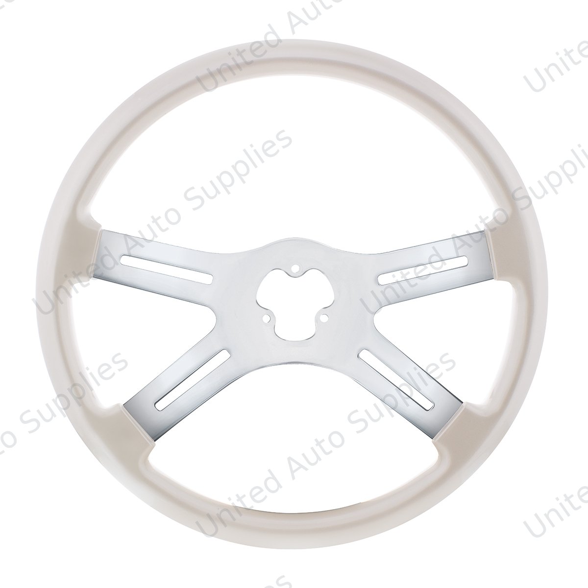 18" Candy Color 4 Spoke Steering Wheel - Pearl White