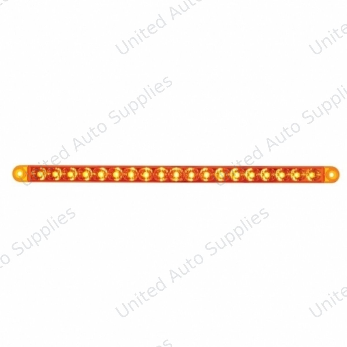 19 LED 12" Reflector Turn Signal Light Bar - Amber LED/Amber Lens