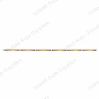 79-1/2" Stainless Bumper Light Bracket With 6X 14 LED 12" Light Bars - Amber LED/Amber Lens