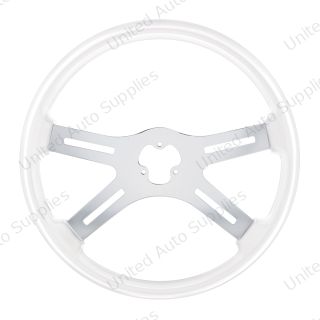 18" Color 4 Spoke Steering Wheel - Glacier White