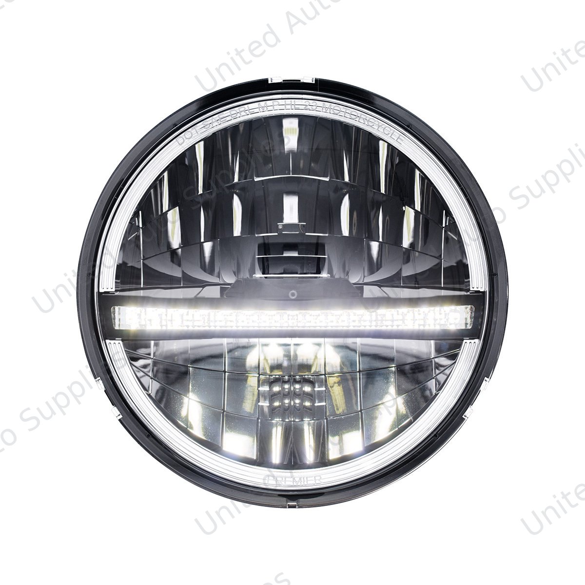 ULTRALIT - 20 High Power LED 5-3/4" Motorcycle Headlight With LED DRL/Position Light - Black